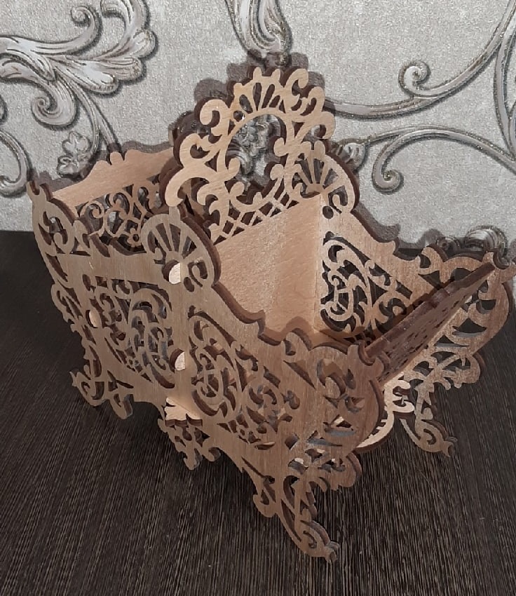 Laser Cut Wooden Candy Basket DXF File