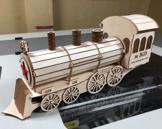 Laser Cut Steam Train Gift Box DXF File