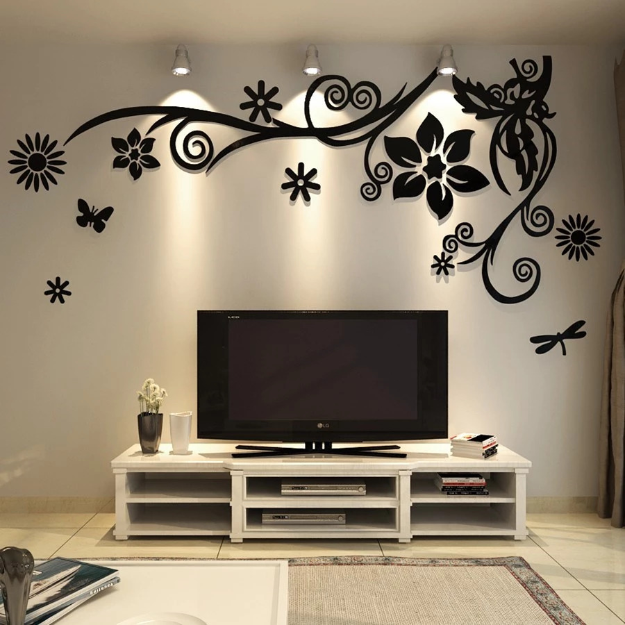 Laser Cut 3D Flower Acrylic Wall Decor Free Vector