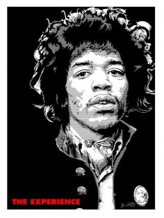 Laser Cut Engrave Jimi Hendrix Wall Art Free Vector