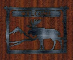 Laser Cut Moose Welcome Sign Free Vector