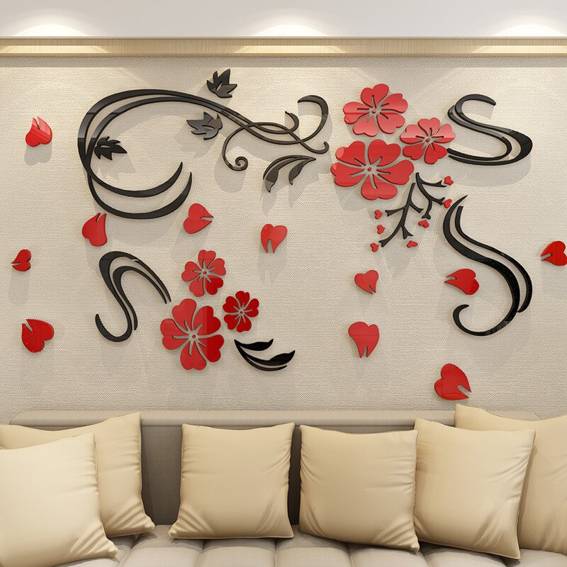 Laser Cut Flower Vine Acrylic Wall Decor Free Vector