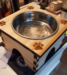 Laser Cut Dog Bowl Stand Pet Products Accessories SVG File