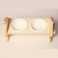 Laser Cut Elevated Cat Bowl Stand Free Vector