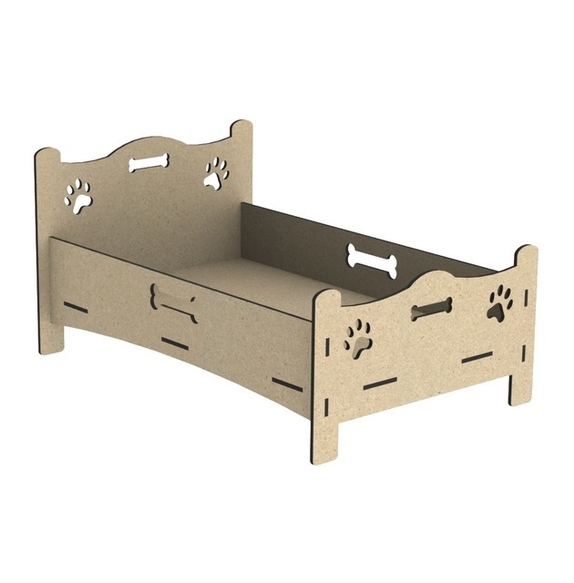 Laser Cut Wooden Fancy Dog Bed Pet Supplies Free Vector