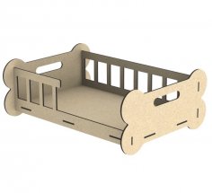 Laser Cut Wooden Dog Bed Puppy Crib Free Vector