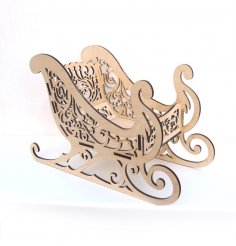 Laser Cut Wooden Santa Sleigh Christmas Decorations Free Vector