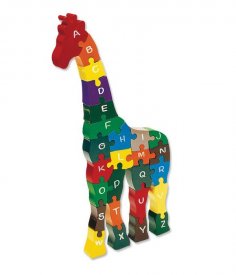 Laser Cut Alphabet Giraffe Puzzle For Kids Acrylic 3mm SVG File