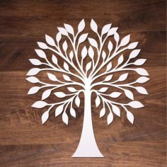 Laser Cut Wooden Tree Wall Decoration Free Vector