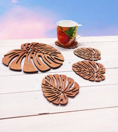 Laser Cut Wooden Decorative Tea Coaster Free Vector