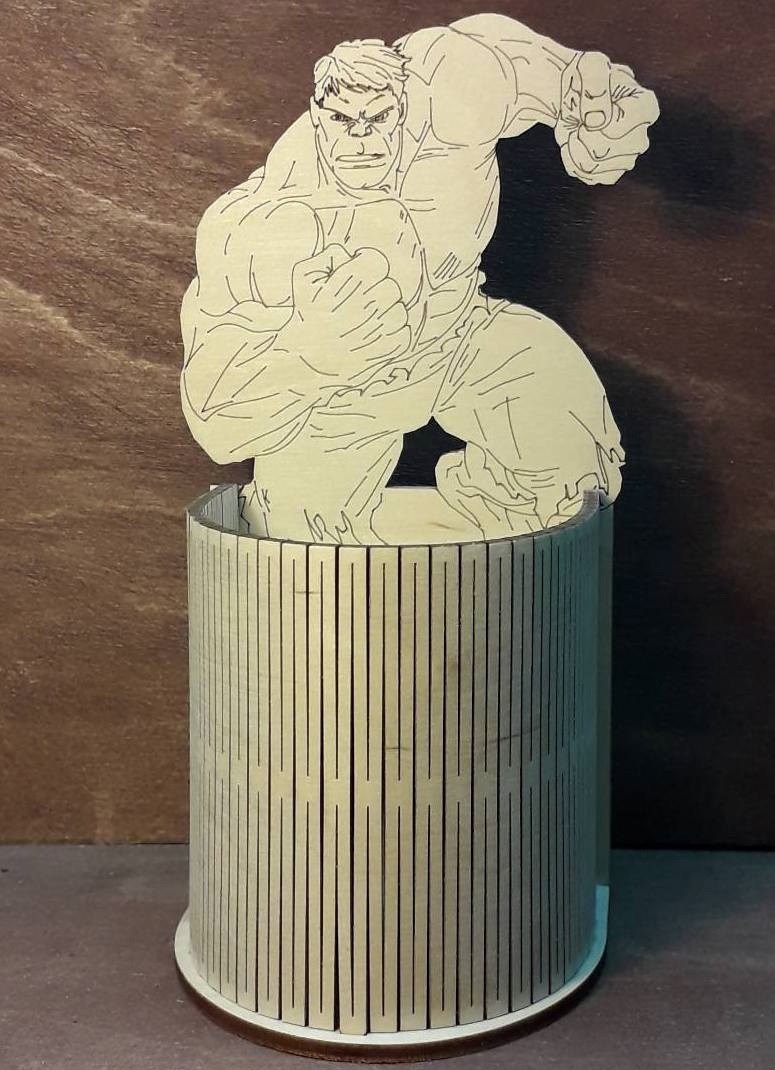 Laser Cut Hulk Pencil Holder Hulk Gift Desk Organizer Free Vector