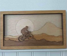 Laser Cut Biker Layered Shadow Box SVG File