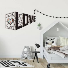 Laser Cut 3D Love Wall Decor Free Vector