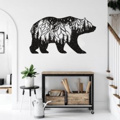 Laser Cut Bear Wall Decor Free Vector