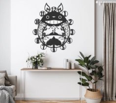 Laser Cut My Neighbor Totoro Wall Clock DXF File