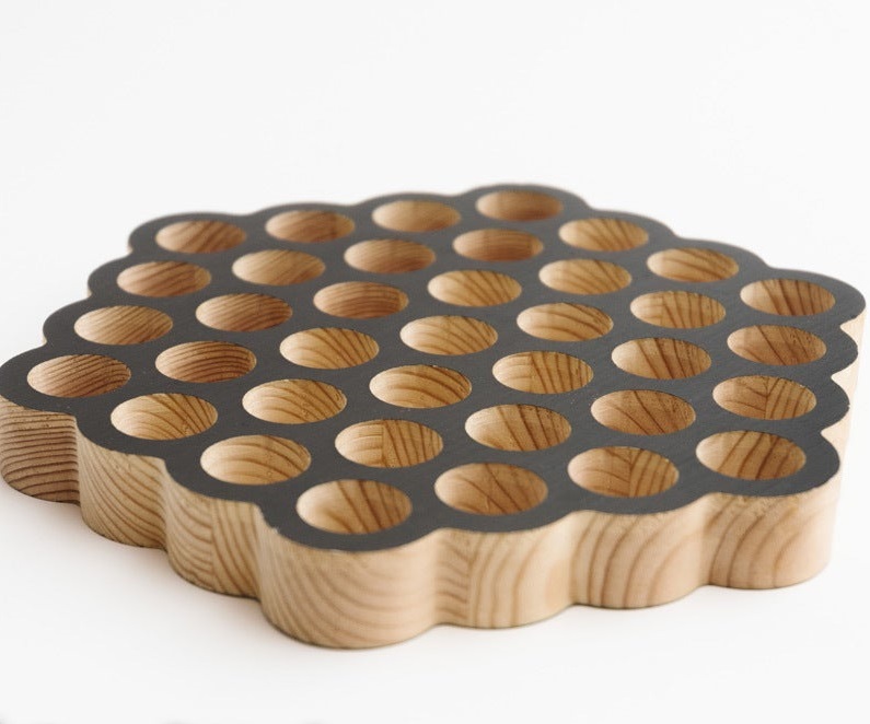 Laser Cut Circle Honeycomb Trivet 19 Holes DXF File