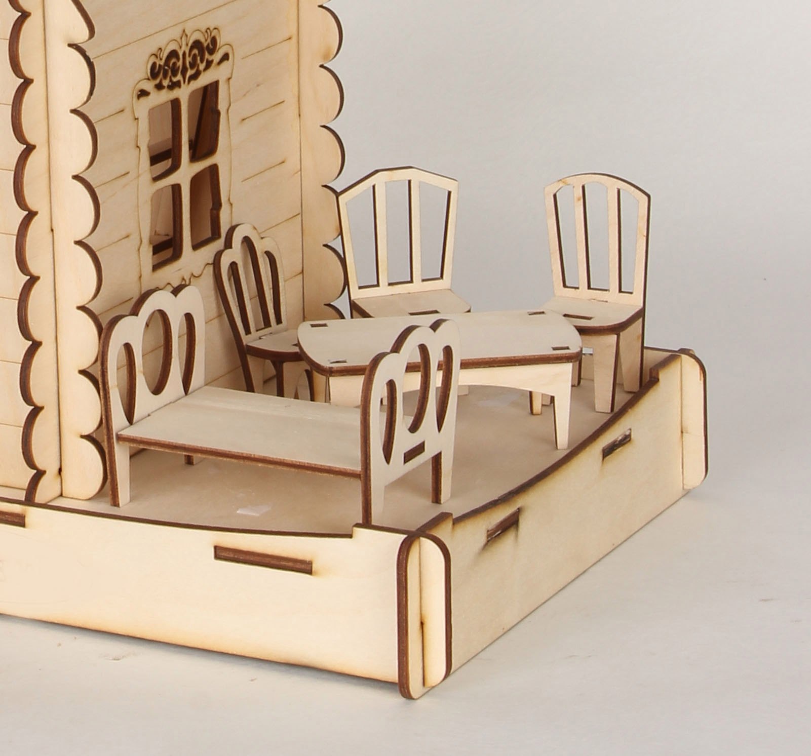 Laser Cut Dollhouse Furniture Miniature Chair Table Bed Free Vector