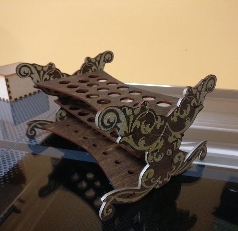 Laser Cut Victorian Test Tube Stand 3mm SVG File