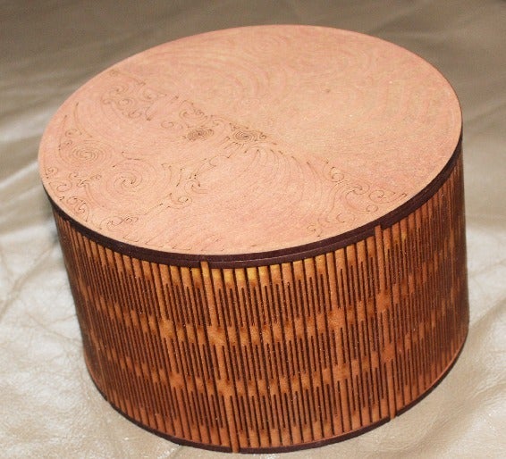 Laser Cut Round Box 3mm MDF 150 Diameter Free Vector