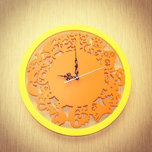 Laser Cut Animals Wall Clock Free Vector