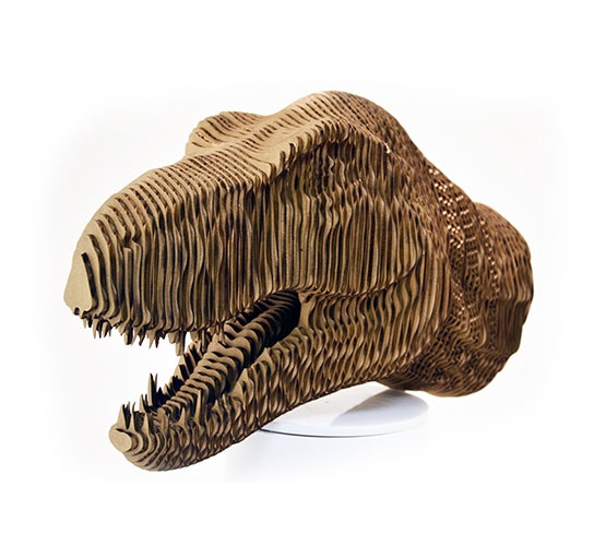 Laser Cut Tyrannosaurus Dinosaur T-Rex Head Layered Model Free Vector