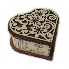 Laser Cut Decorative Heart Shaped Gift Box Free Vector