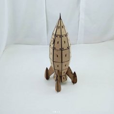 Laser Cut Wooden Rocket Spaceship Toy 3mm Free Vector