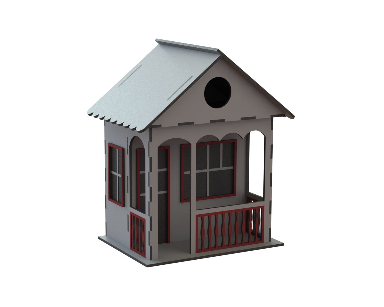 Laser Cut Decorative Wooden Bird House Free Vector