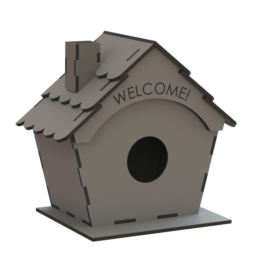 Laser Cut Bird Nest Box Free Vector