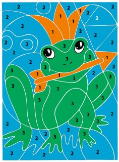 Laser Cut Frog Color By Number Puzzle For Kids Free Vector