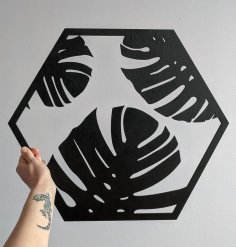 Laser Cut Monstera Leaf Wall Decor Free Vector