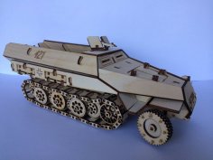 Laser Cut Armored Personnel Carrier APC 3D Model Wooden Toy Free Vector