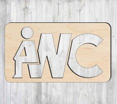 Laser Cut Wooden WC Sign Creative Toilet Sign Free Vector