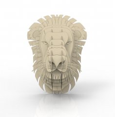 Laser Cut Lion Head Wall Decor Plywood 4mm Free Vector