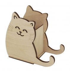 Laser Cut Cat Pencil Holder 3mm Free Vector