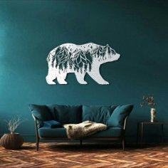 Laser Cut Decorative Bear Wall Decor DXF File