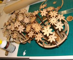 Laser Cut Table Flower Decoration Home Decor DXF File