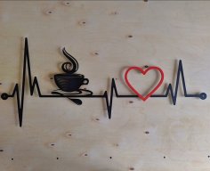 Laser Cut Coffee Cardio Wall Decor Free Vector