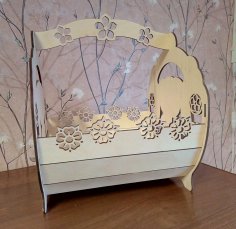 Laser Cut Decorative Candy Basket DWG File