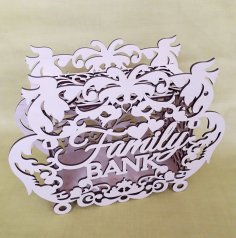 Laser Cut Decor Family Bank Money Box Piggy Bank Free Vector