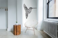 Laser Cut Hummingbird Geometric Polygonal Modern Wall Art Free Vector