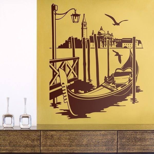 Laser Cut Engrave Gondola In Venice Wall Art Free Vector