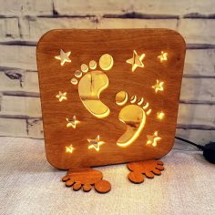 Laser Cut Home Decor Night Light Lamp Free Vector