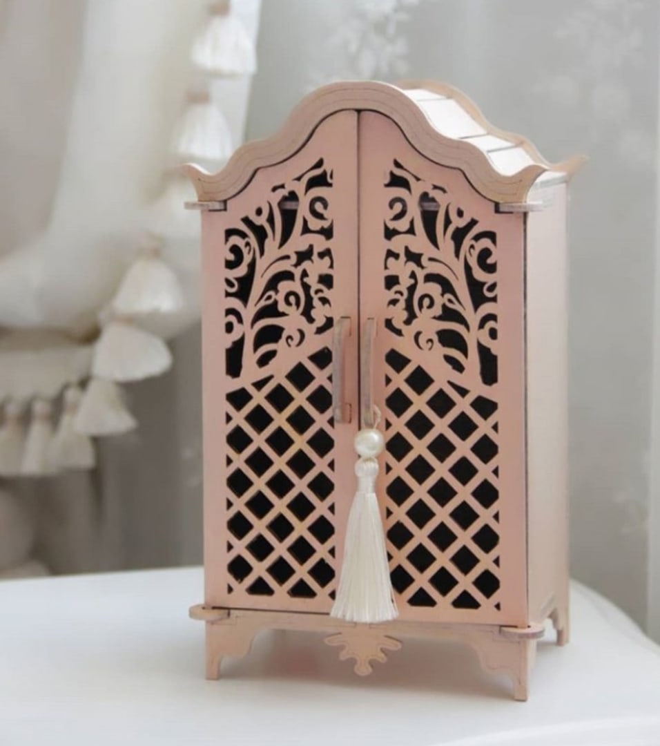 Laser Cut Wooden Wardrobe Doll Closet Doll Furniture Free Vector