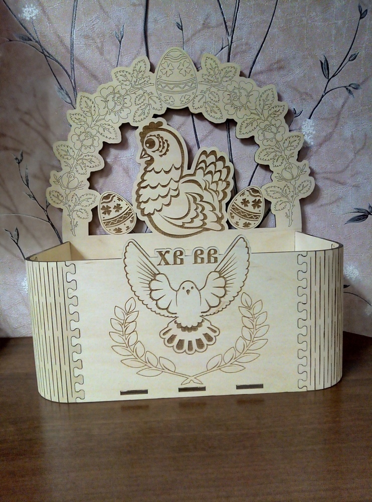 Laser Cut Easter Box Easter Chicken With Eggs Free Vector