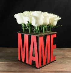 Laser Cut Decor Flower Flask Stand (Для Цветов Маме) Free Vector