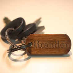 Laser Cut Custom Name Keychain DXF File