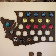 Laser Cut Washington Beer Cap Map DXF File