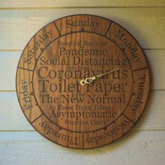 Laser Cut Engraved Quarantine Wall Clock SVG File