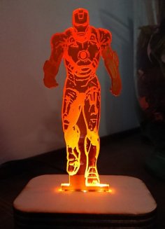 Laser Cut Iron Man 3D Night Light SVG File